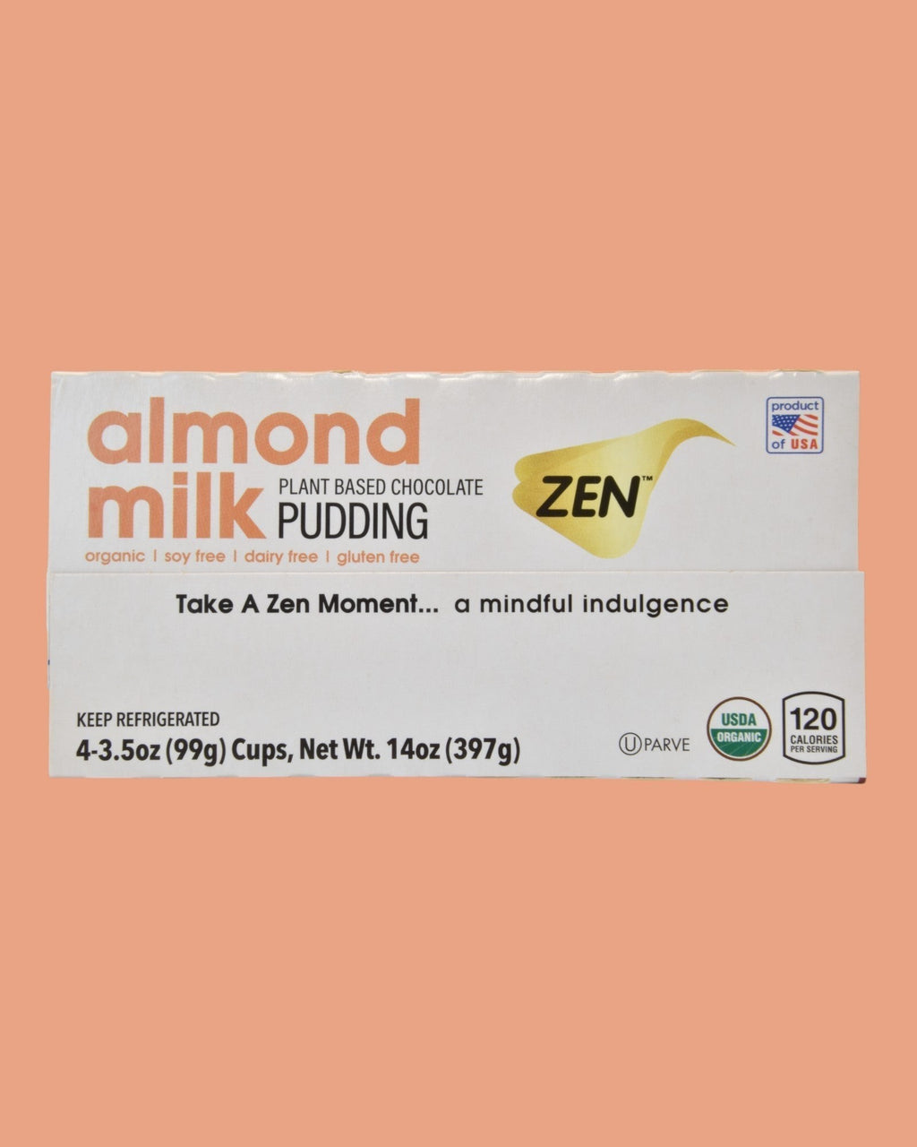 Zen Plant Based Chocolate Almond Milk Pudding, dairy-free, gluten-free, organic, 4 cups