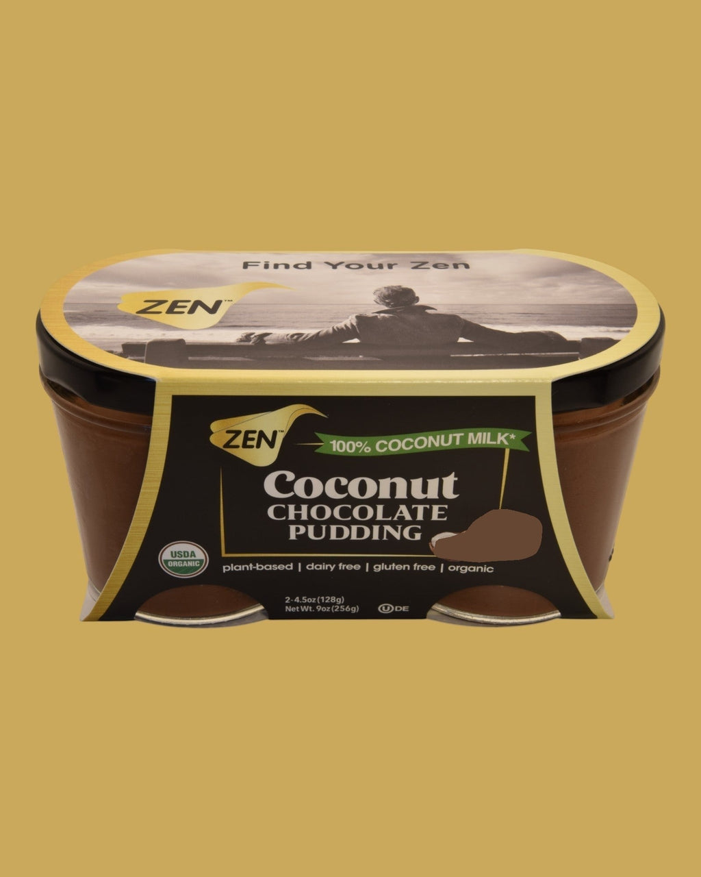 Zen Chocolate Coconut Pudding, a rich, creamy, plant-based, dairy-free, gluten-free dessert made with 100% coconut milk.