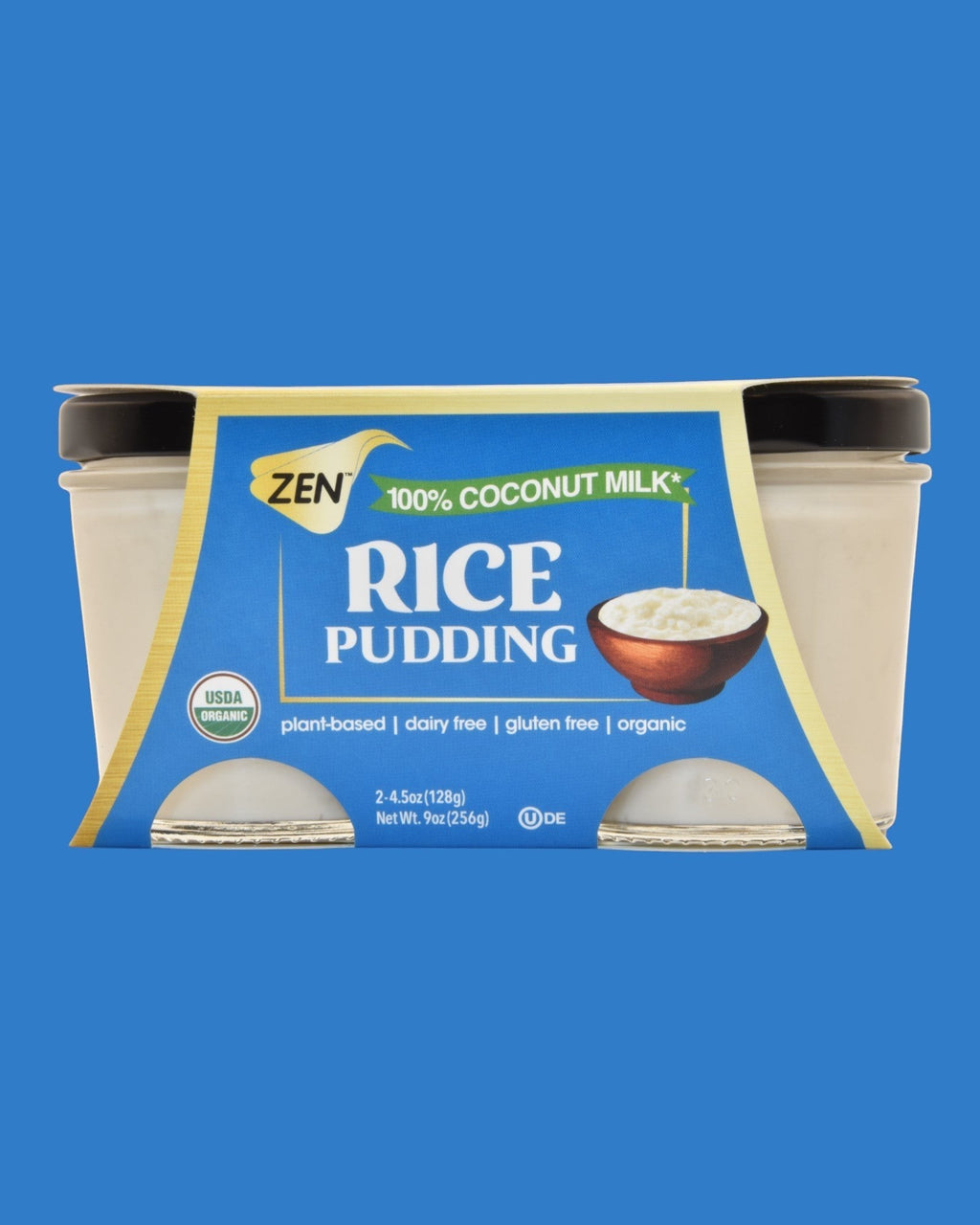 Zen Rice Pudding, creamy plant-based dessert made with 100% coconut milk, dairy-free, gluten-free, organic.